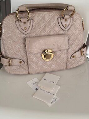 Marc Jacobs blush pink quilted elise satchel